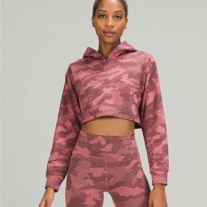 Lululemon All Yours Cropped Hoodie Pink Camo